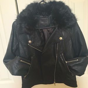 Punk Pleather/Faux Fur Jacket - Size S